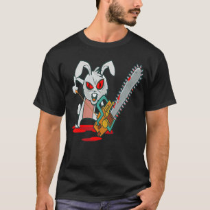 T-shirt Lapin tronçonneuse effrayant Gothique Halloween Ho