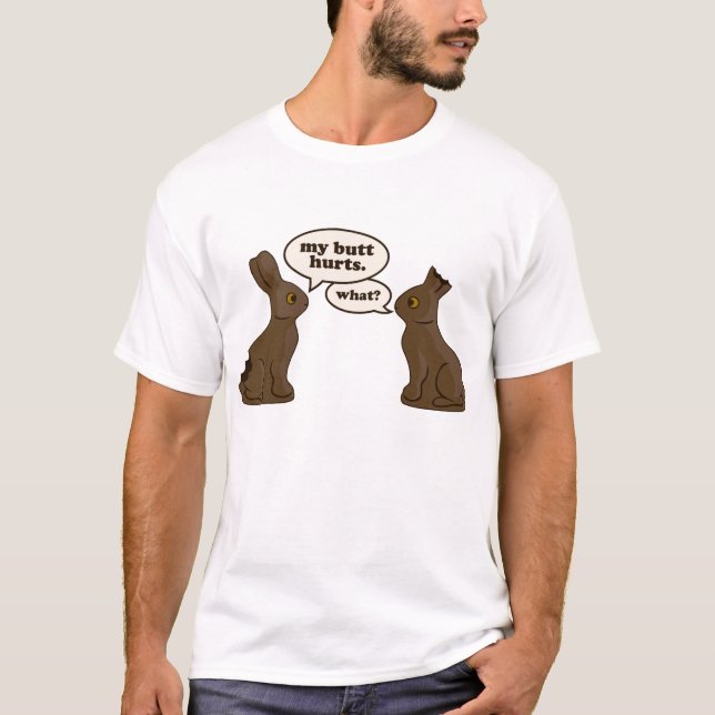 T-shirt lapins de Pâques de chocolat mes maux de bout (Devant)