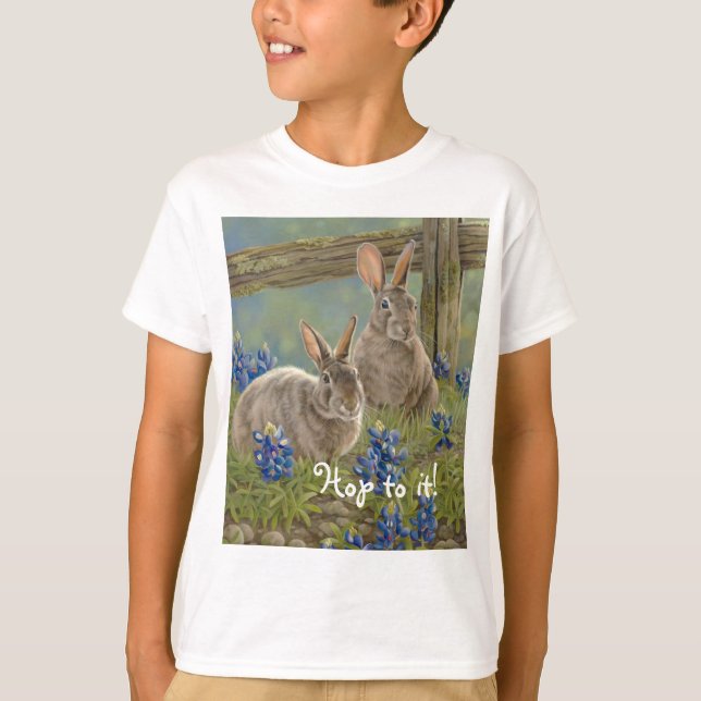 T-shirt Lapins et Bluebonnets (Devant)