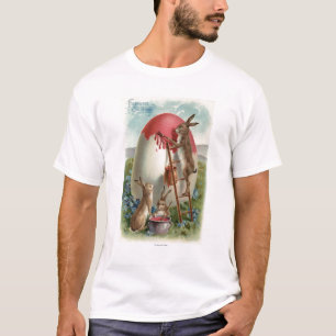 T-shirt Lapins peignant un oeuf