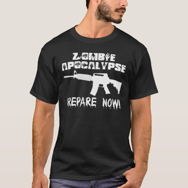 T-shirt L'apocalypse de zombi préparent maintenant (Devant)