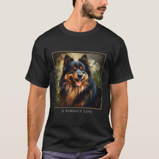 T-shirt Lapphund Finlandais Chien Fleurs de Jardin Peintur