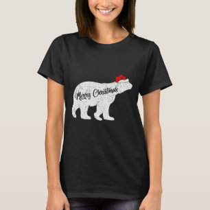 T-shirt Lar Bear amoureux des animaux Noël Chapeau de Père
