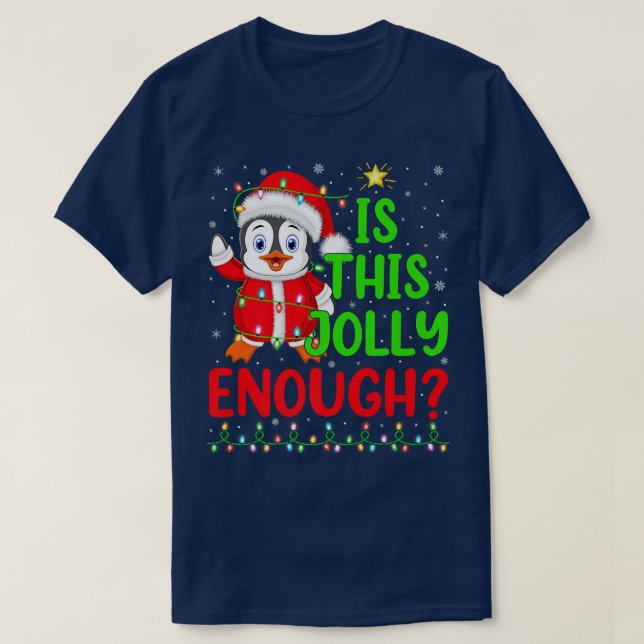 T-shirt L'Arbre De Noël De L'Éclairage Est Ce Pingouin Ass (Design devant)