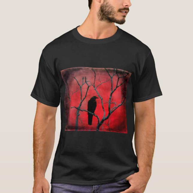 T-shirt L'arbre des oiseaux noirs (Devant)