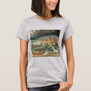 T-shirt L'Arche de Noé par Edward Hicks, Art Populaire Vin