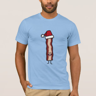 T-shirt Lard portant Noël de casquette de Père Noël