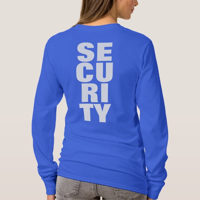 T-shirt Large Big Font Text Royal Blue Womens Security (Dos)