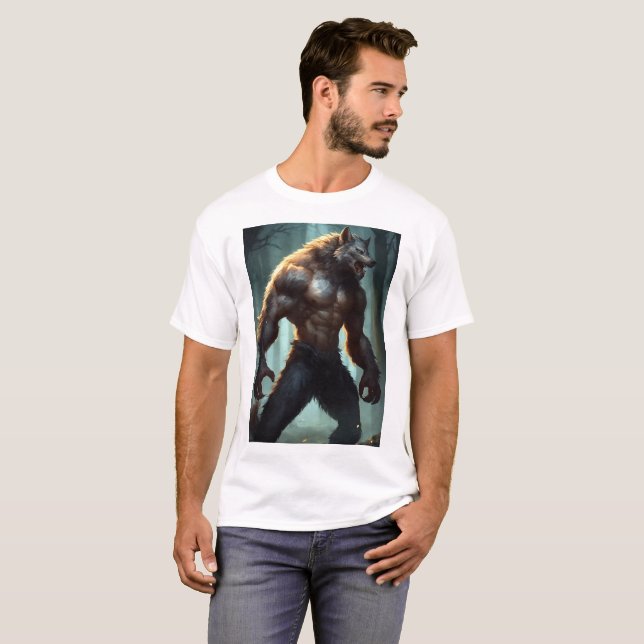 T-shirt L'argent Werewolf : Embodent de la conception de T (Devant entier)
