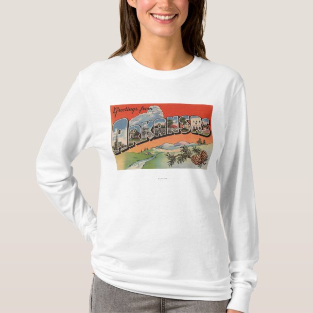 T-shirt L'Arkansas (scène de paysage) - grande lettre (Devant)