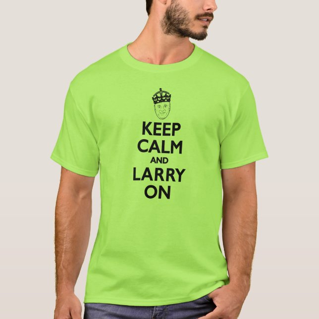T-shirt Larry Miller des hommes "gardent le calme et le (Devant)