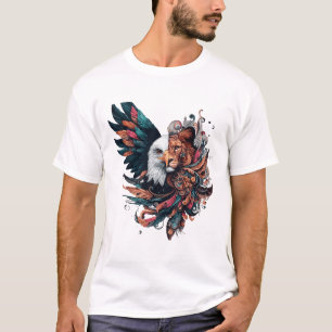 T-shirt L'art animal Lion half Eagle