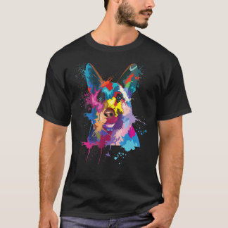 T-shirt L'art de la splash du chien berger allemand