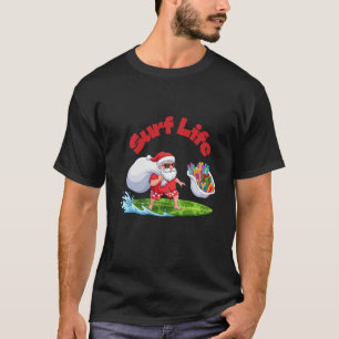T-shirt L'art de Noël Surf Life Santa Surfing