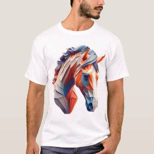 T-shirt L'art du cheval Abstrait Un tour coloré sur la fau