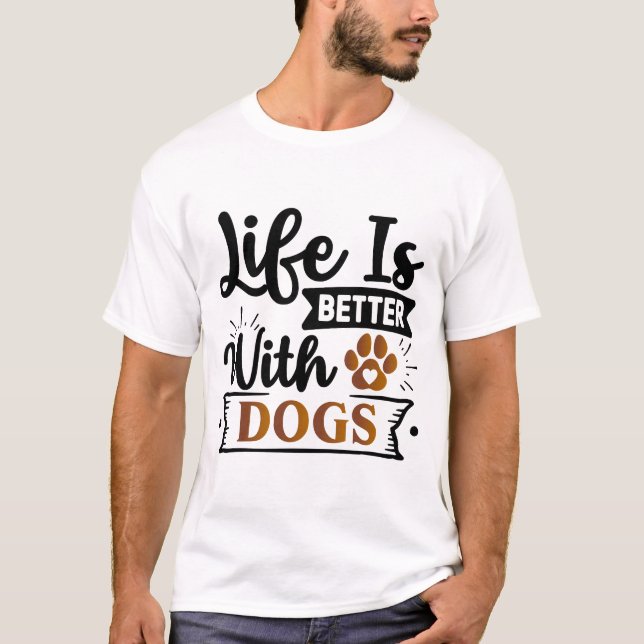 T-shirt L'art du chien positif | Devis motivationnel (Devant)