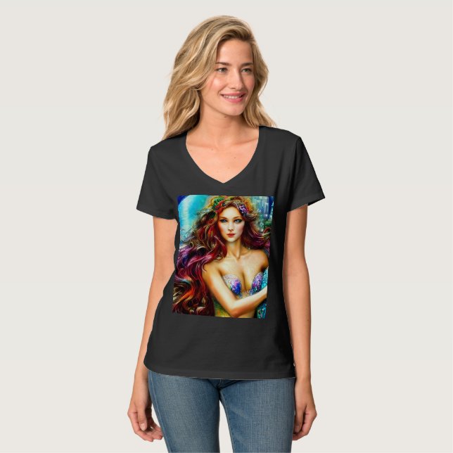 T-shirt L'art Imaginaire de la fille de Neptune (Devant entier)