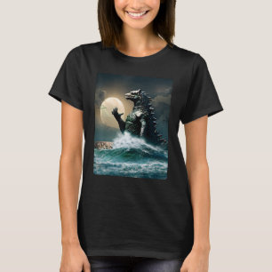 T-shirt L'art majestueux de la vague Le grand monstre de K