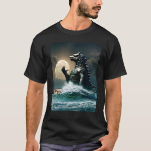 T-shirt L'art majestueux de la vague Le grand monstre de K