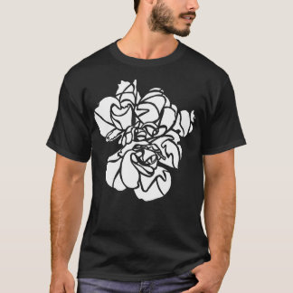 T-shirt L'art Plante à fleurs de l'Hibiscus blanc