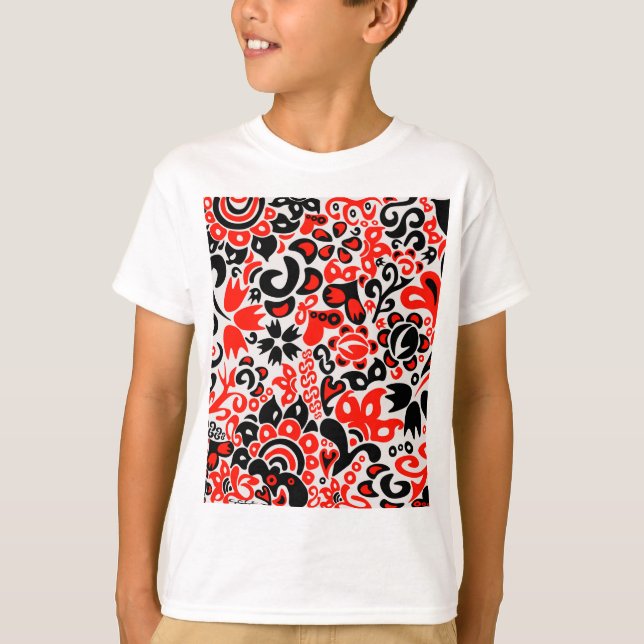 T-shirt L'art populaire ukrainien motif floral abstact (Devant)