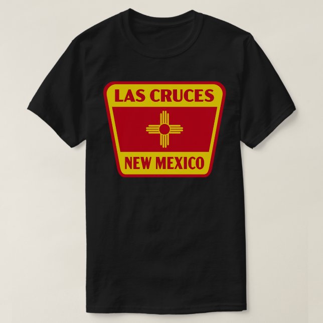 T-shirt Las Cruces Nouveau-Mexique Drapeau rétro Badge Jau (Design devant)
