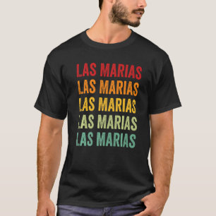T-shirt Las Marias County Porto Rico Rainbow Text