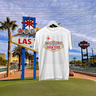 T-shirt Las Vegas Affiche de bienvenue Votre texte