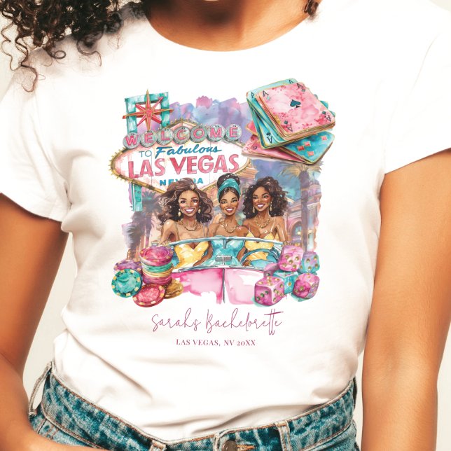 T-shirt Las Vegas Bachelorette Lux Filles Africaines Améri (Créateur téléchargé)
