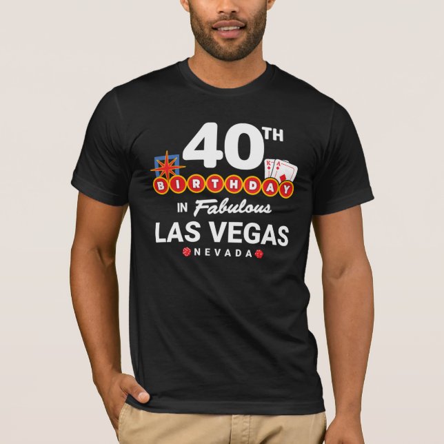 T-shirt Las Vegas Birthday Party (Devant)