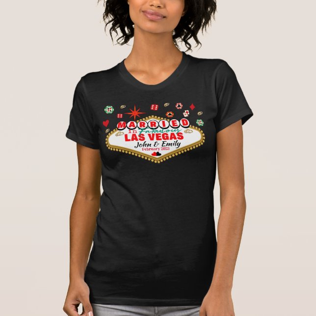 T-shirt Las Vegas Marié Couple Correspondant Vacances Neva (Devant)