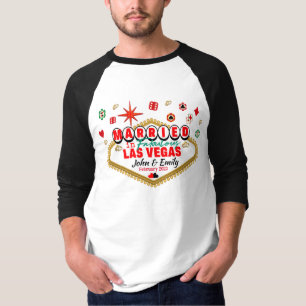 T-shirt Las Vegas Marié Couple Correspondant Vacances Neva