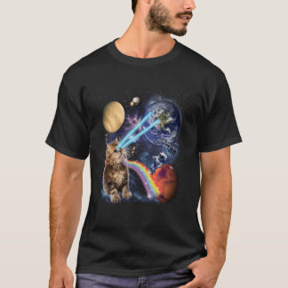T-shirt Laser Cat Space Cat Kitten Laser Eyes