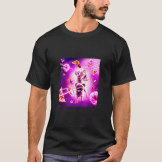 T-shirt Laser Eyes Space Cat équitation Chien Carlin Arc-e