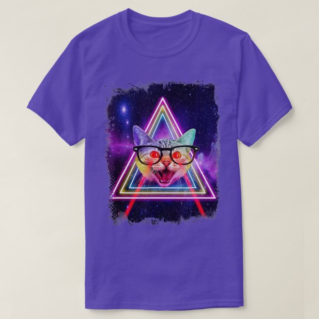 T-shirt Laser Eyes Space Chat En Galaxy Funny Kitty Pour C (Design devant)