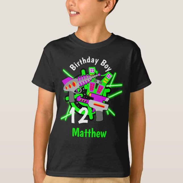 T-shirt Laser tag Birthday Boy shirt (Devant)