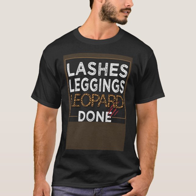 T-shirt Lashes Mascara Leopard Fait Filles Leggings (Devant)