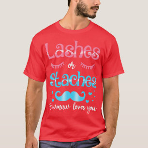 T-shirt Lashes Ou Staches Mawmaw Vous Aime Révéler Le Sexe