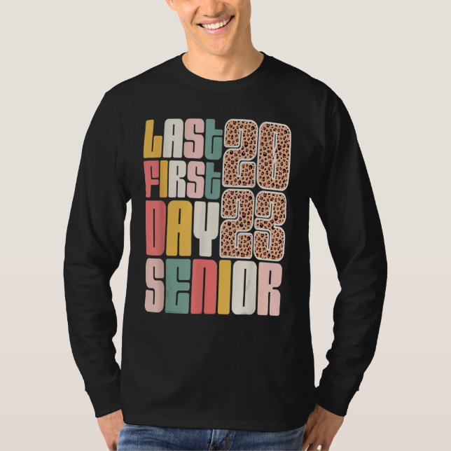 T-shirt Last First Day Senior 2023 Graduation Leopard (Devant)