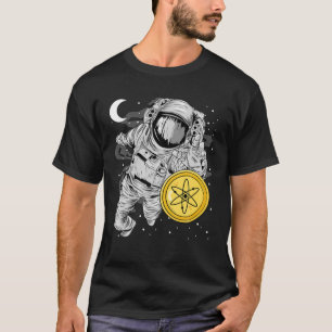 T-shirt L'Astronaute Atteint Le Cosmos ATOM Coin À La Lune