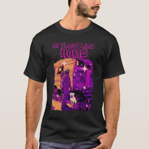 T-shirt L'astronaute cool et le chien Aucun endroit comme 