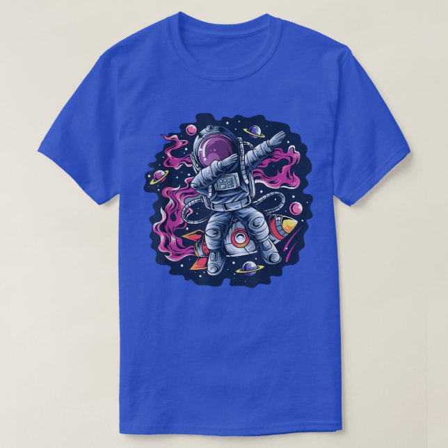 T-shirt L'astronaute Dabbing Dance Space Rocket avec Stars (Design devant)