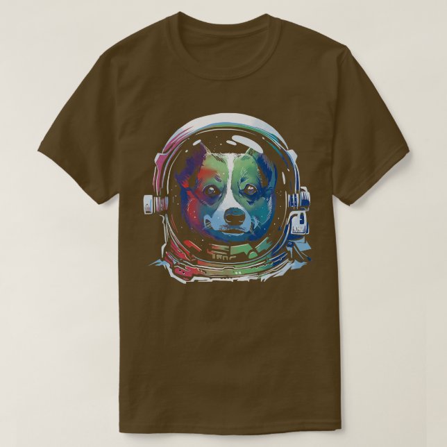 T-shirt L'astronaute de l'espace Corgi Amoureux des chiens (Design devant)