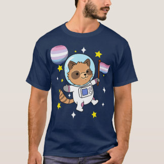 T-shirt L'astronaute du Raccoon Bigender Pride