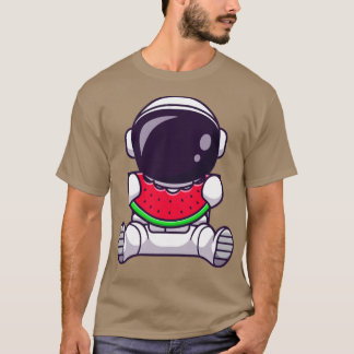 T-shirt L'astronaute mange de la pastèque