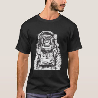 T-shirt L'astronaute Monkey Chimpanzé Cosmonaute Astronomi