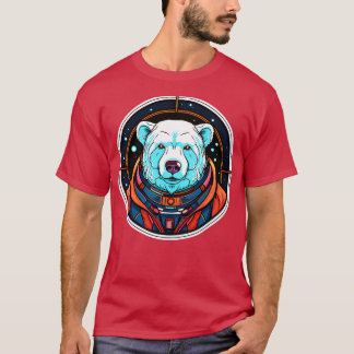 T-shirt L'astronaute Ours polaire Animaux cosmiques amusan