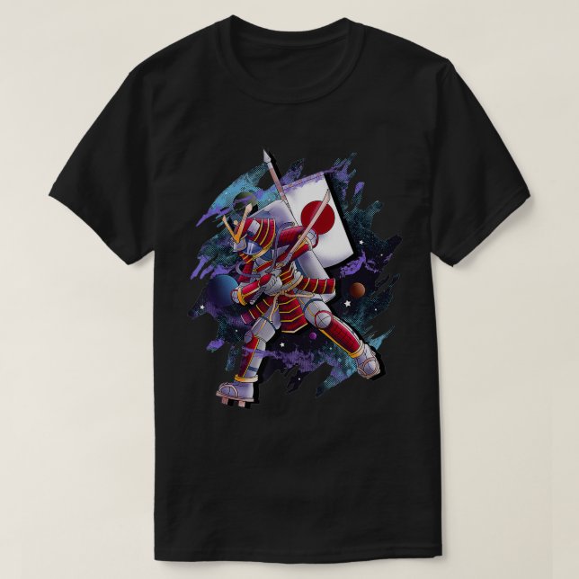 T-shirt L'astronaute Samurai SciFi Japon Art japonais Otak (Design devant)