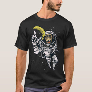 T-shirt L'astronaute singe tenant de la banane drôle dessi