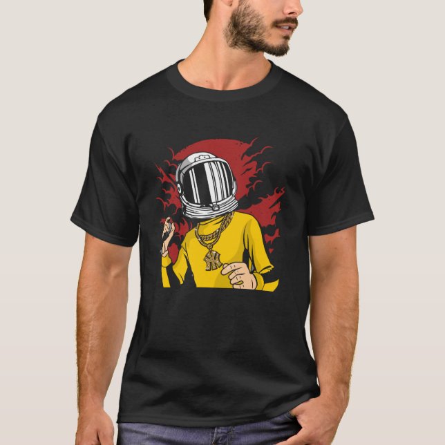 T-shirt L'Astronaute Spaceman Mars Du Karaté Et De Kung Fu (Devant)